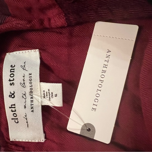 Anthropologie cloth and stone red & black plaid flannel dress xl super soft nwt - Picture 6 of 7